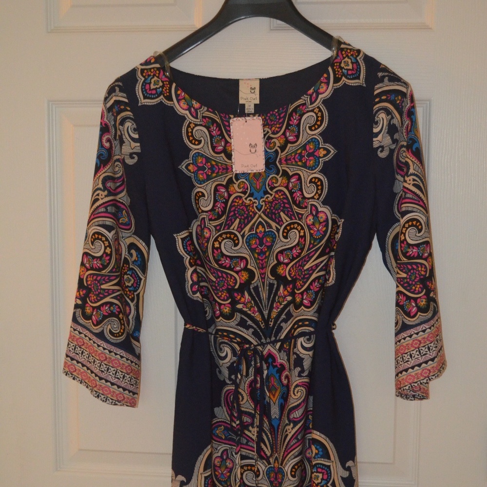 Pink Owl Tunic dress